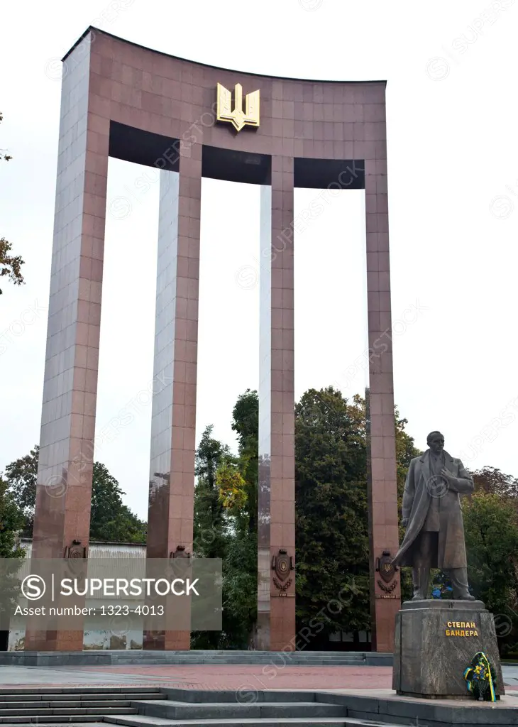 Statue of Stepan Bandera at Stepan Bandera Monument, Lviv, Ukraine