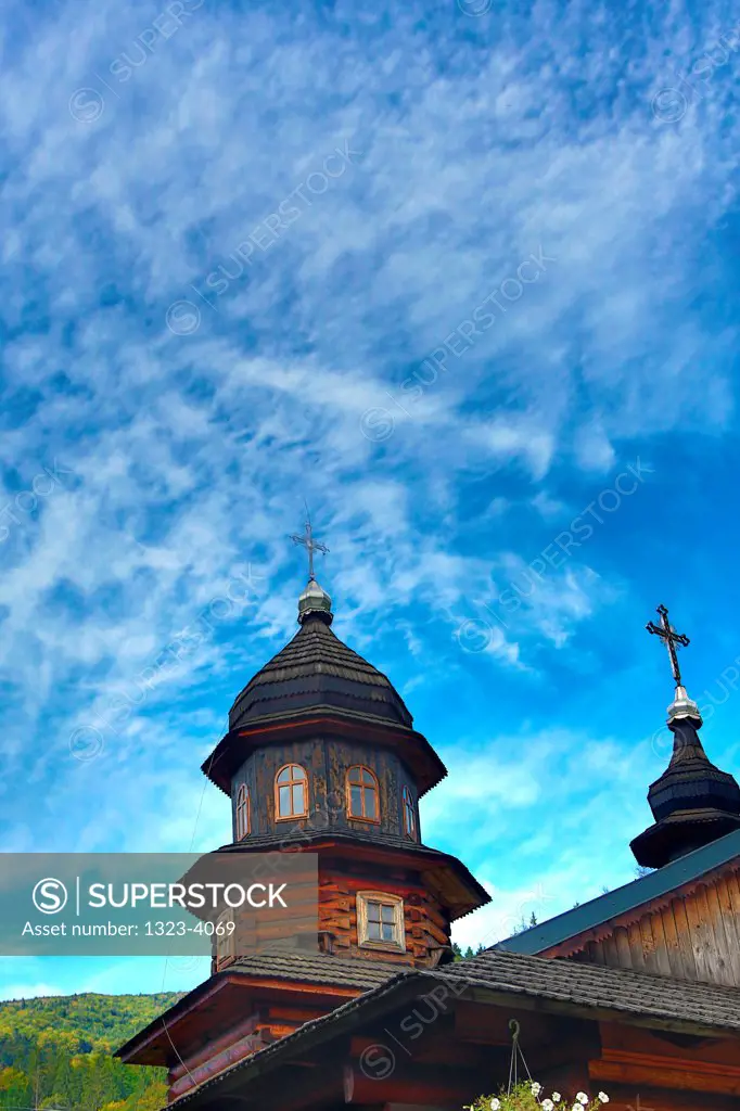 Ukraine, near Yaremche, Wooden Church at Illya Monastery