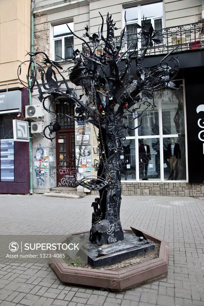 Ukraine, Ivano-Frankivsk, Wrought Iron street art