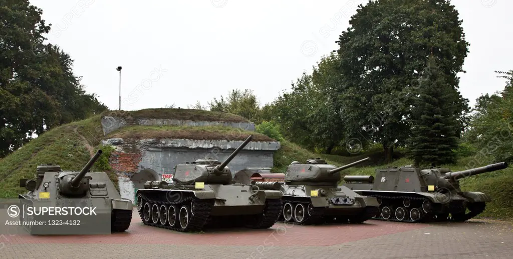 Belarus, Brest, Brest Fortress, Several tanks at Brest Memorial Complex