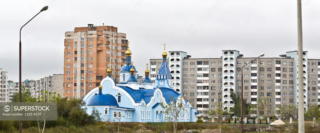 Belarus, Brest, New church and apartment complex