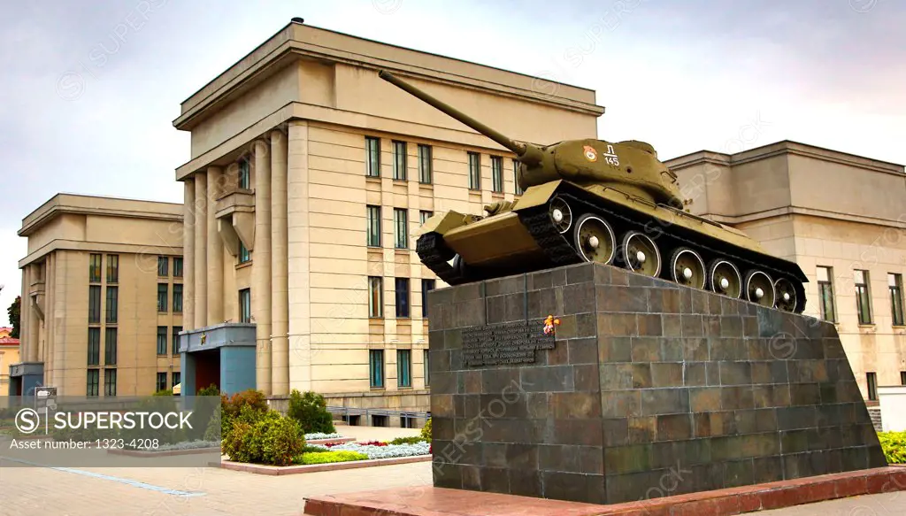 Belarus, Minsk, T34 Tank Monument and House of Officers