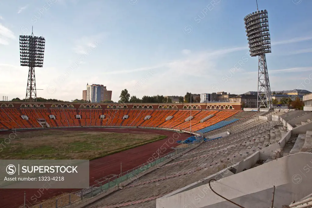 Belarus, Minsk, View of Dinamo Stadium