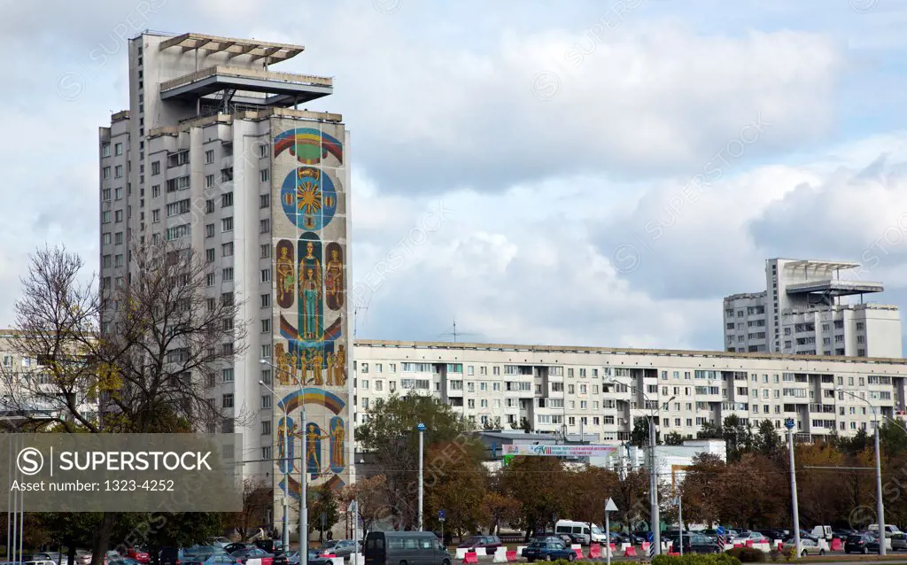 Belarus, Minsk, Soviet style architecture building
