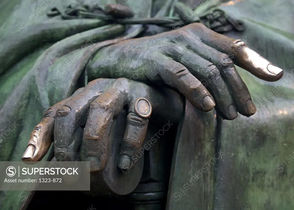 Close-up of a statue of Franklin D. Roosevelt, Franklin Delano Roosevelt Memorial, Washington DC, USA