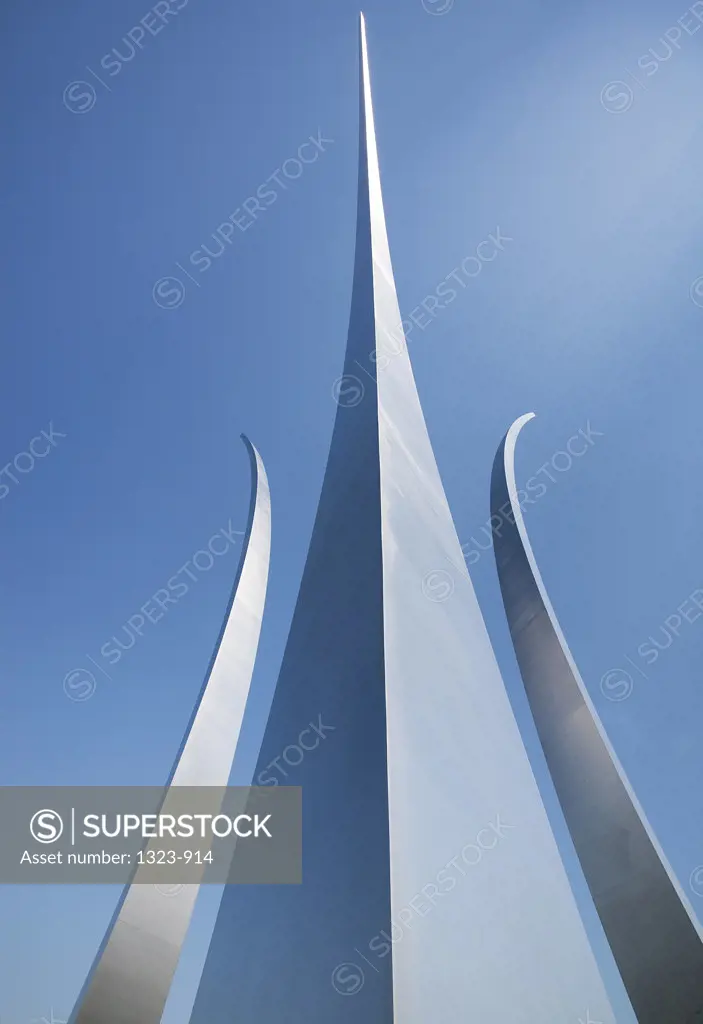 Low angle view of a memorial, United States Air Force Memorial, Arlington, Virginia, USA
