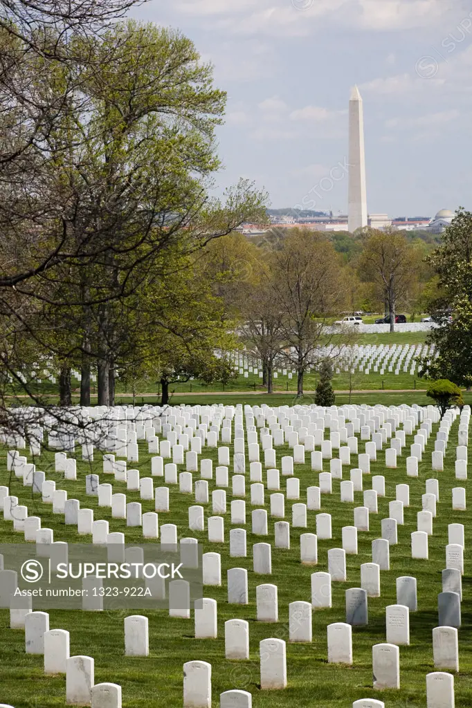 Tombstones in a cemetery, Arlington National Cemetery, Arlington, Virginia, USA