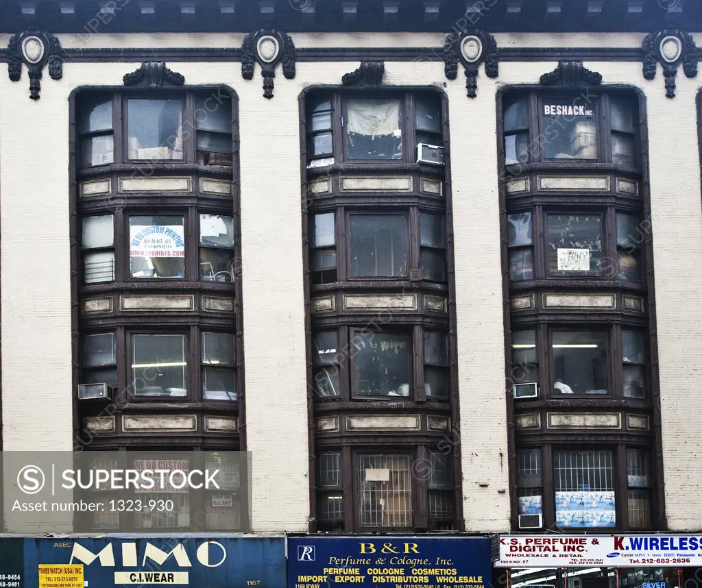Facade of stores, Broadway, Manhattan, New York City, New York State, USA