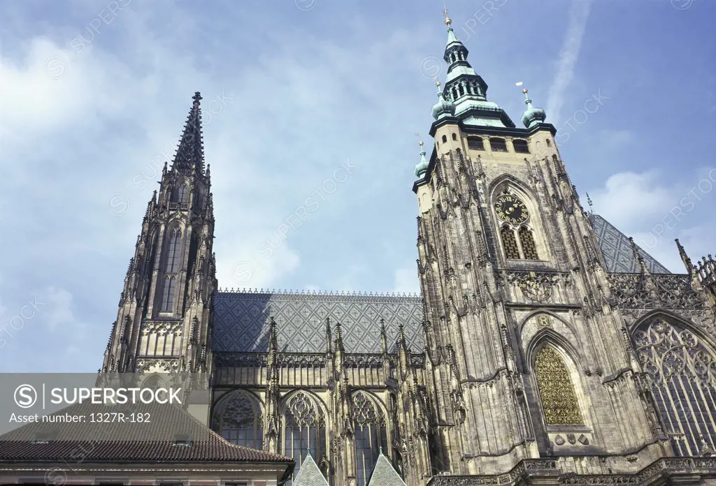 Low angle view of St. Vitus Cathedral, Prague, Czech Republic