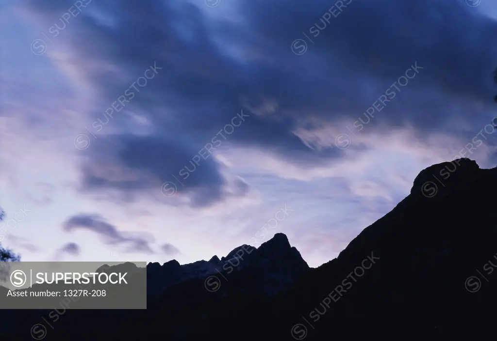 Silhouette of a mountain range, Czech Republic