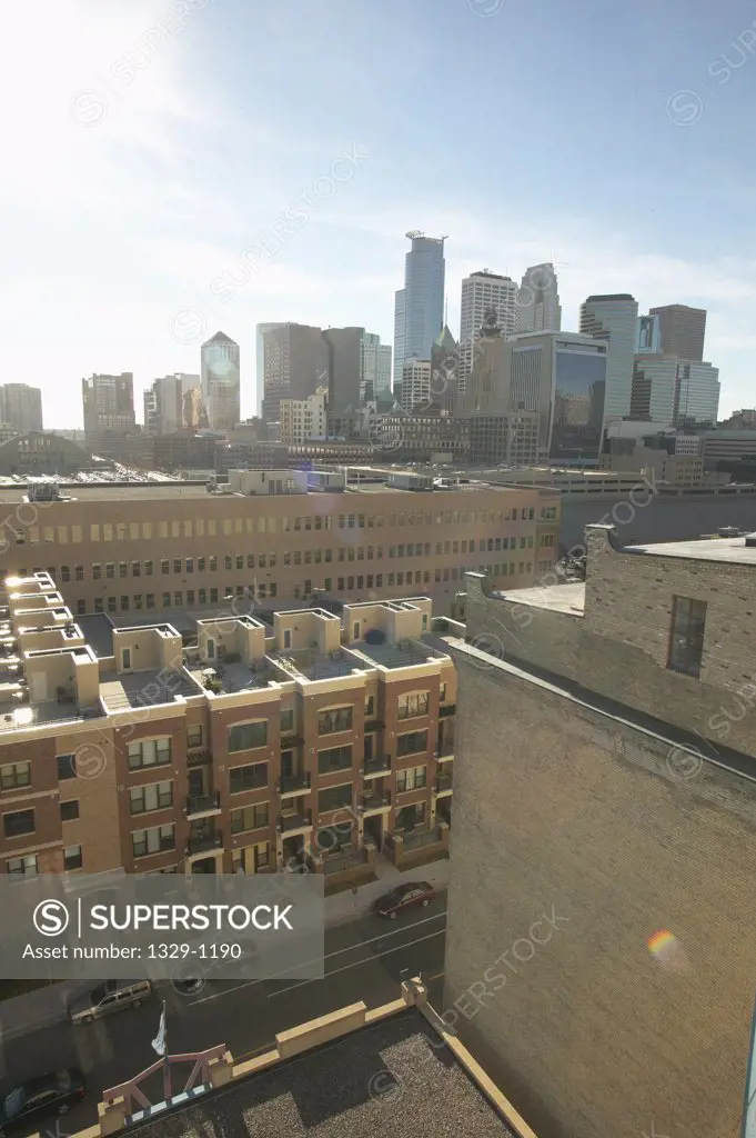 High angle view of a cityscape, Minneapolis, Minnesota, USA