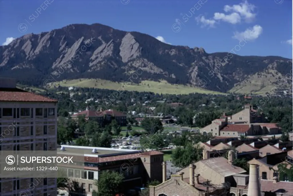 High angle view of an university campus, University of Colorado, Boulder, Colorado, USA