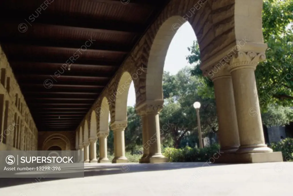Low angle view of Stanford University, Palo Alto, California, USA