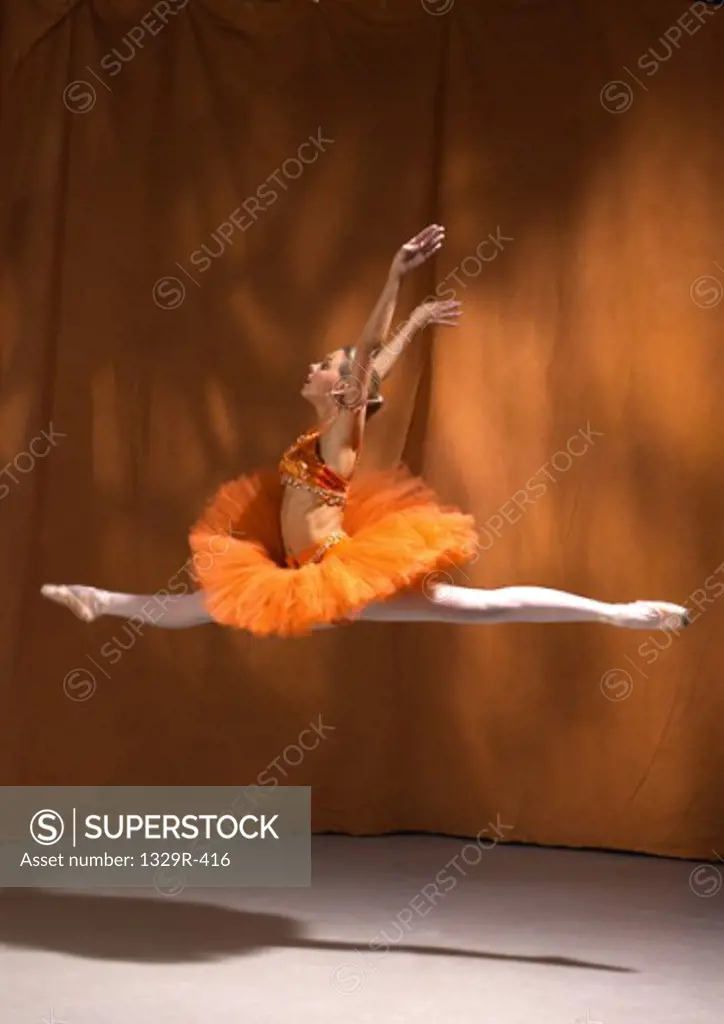 Young ballerina performing