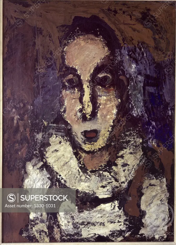 Pierrot by Georges Rouault, 1920, 1871-1958, Holland, Amsterdam, Stedelijk Museum