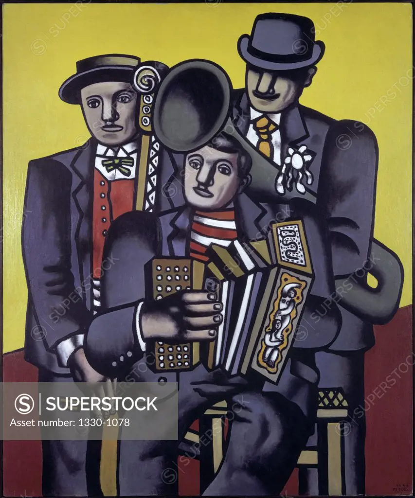 Three Musicians by Fernand Leger, 1924-1944, 1881-1955