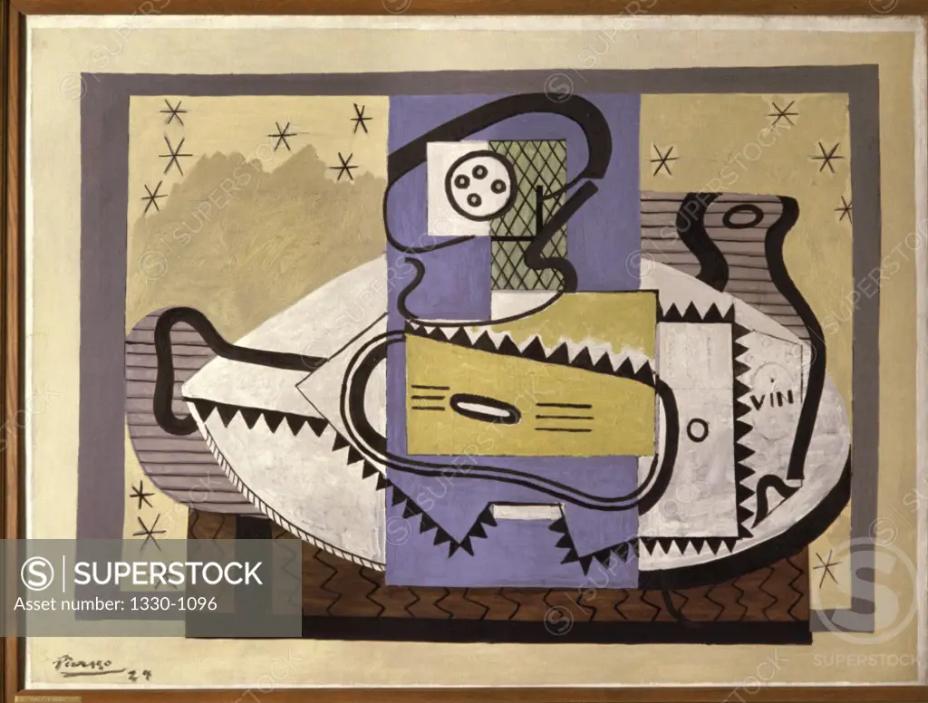 Fruit Dish & Guitar by Pablo Picasso, 1924, 1881-1973, France, Paris, Knoedler Gallery