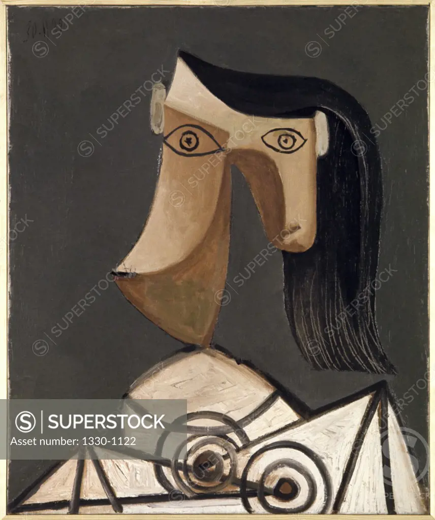 Head Of Woman by Pablo Picasso, Oil painting, 30 November 1939, 1881-1973