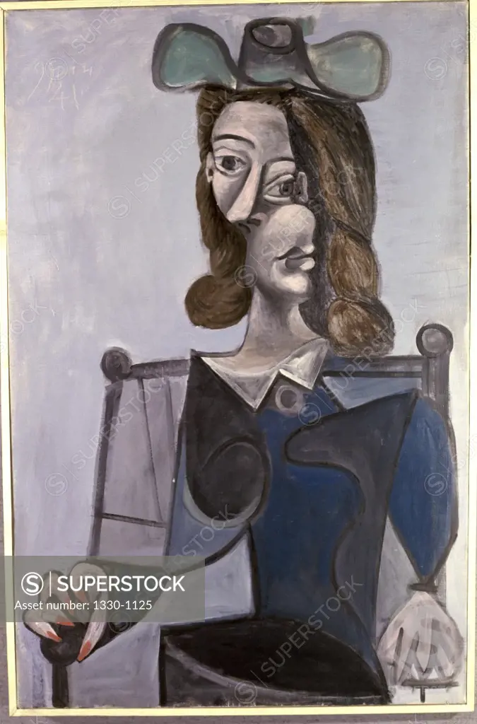 Bust Of Woman In Hat by Pablo Picasso, Oil painting, 8 June 1941, 1881-1973