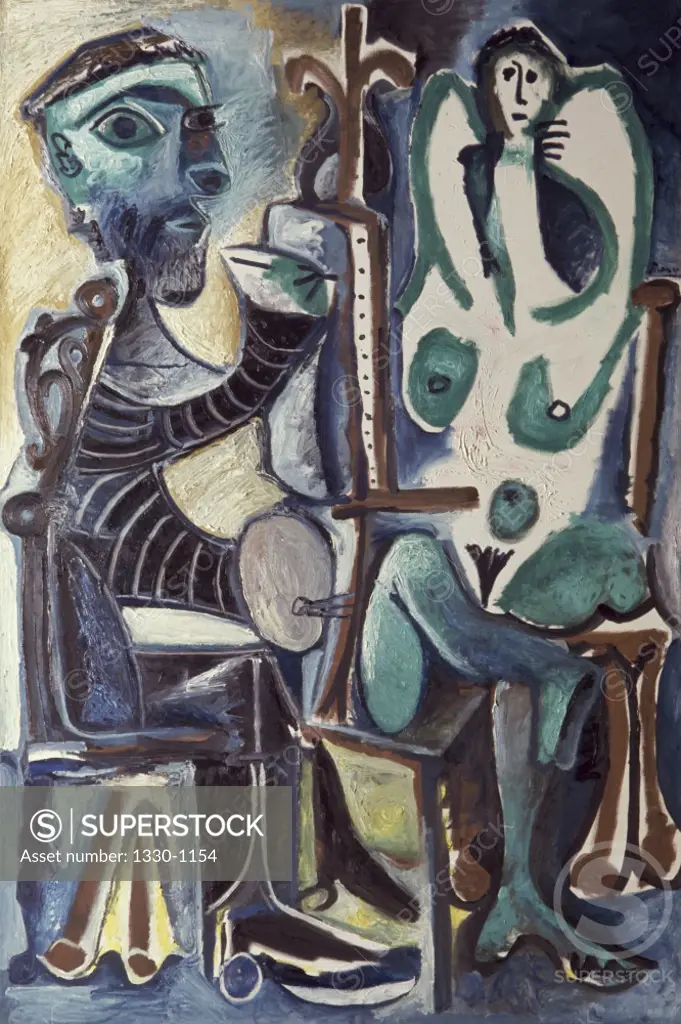 Painter and His Model by Pablo Picasso, Oil painting, 1963, 1881-1973, Collection of Michel Leiris