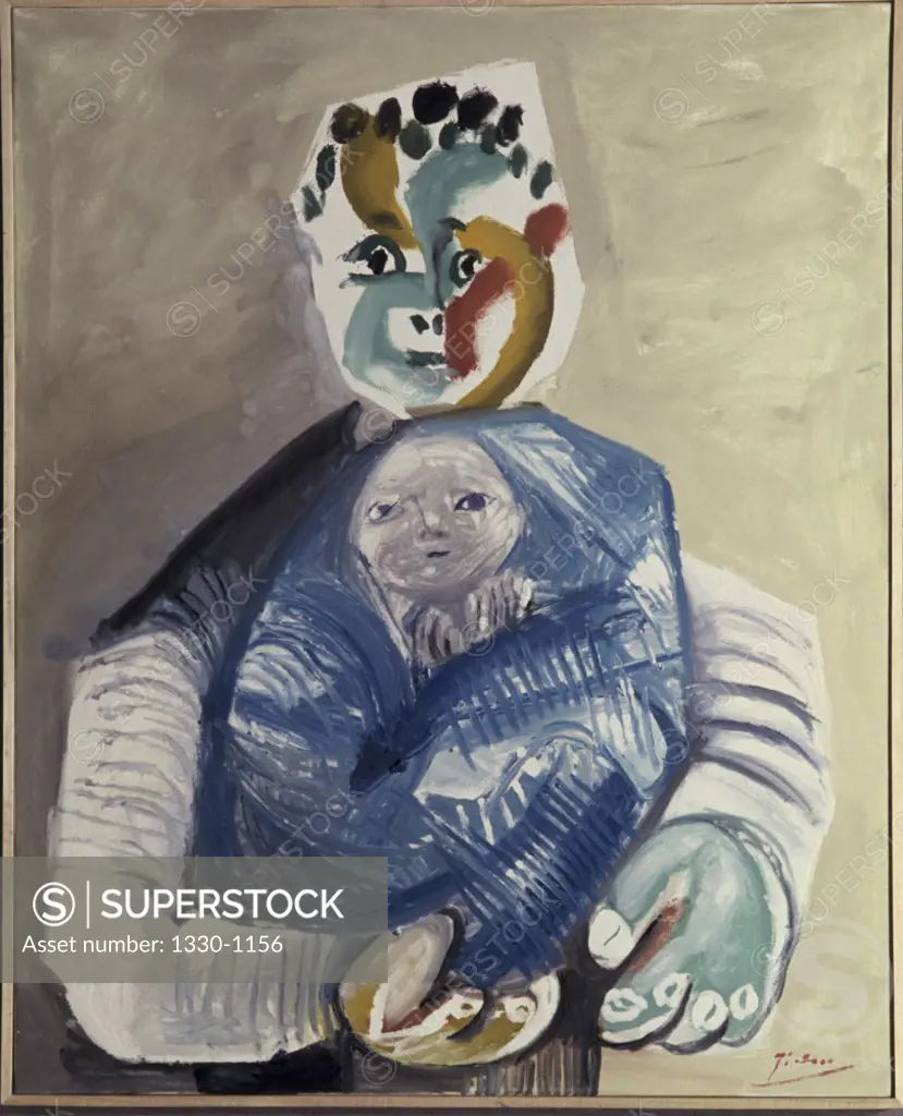 Man and Child by Pablo Picasso, Oil painting, 22 February 1965, 1881-1973, France, Paris, Louise Leiris Gallery