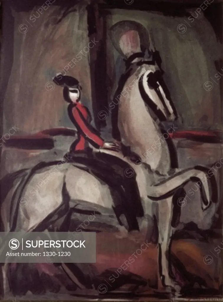 Cirque Amazone by Georges Rouault, Oil on canvas, 1930, 1871-1958