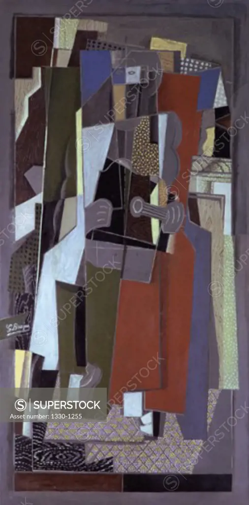 The Musician by Georges Braque, 1917-18, 1882-1963, Switzerland, Basel, Offentliche Kunstsammlung