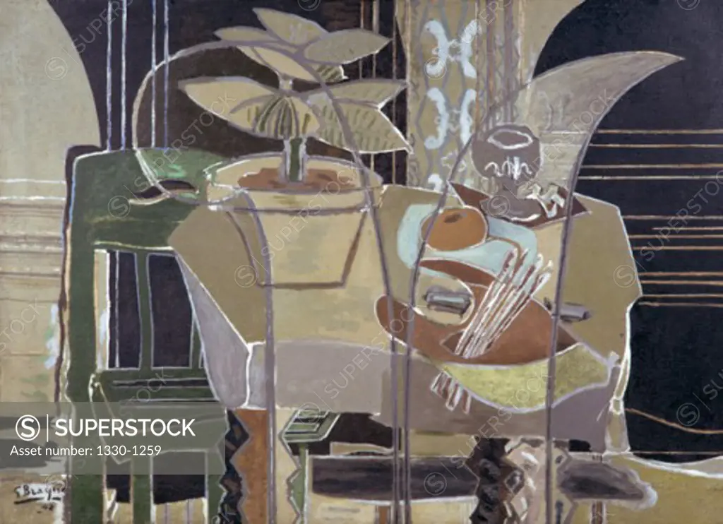 Interior With Palette by Georges Braque, 1942, 1882-1963, USA, Texas, Houston, Menil Collection