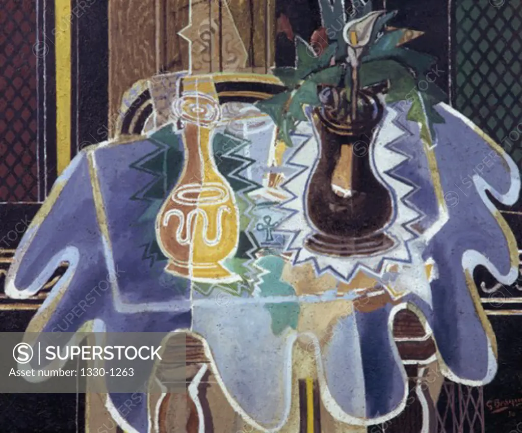 The Blue Tablecloth by Georges Braque, 1938, 1882-1963, USA, New York, Private Collection