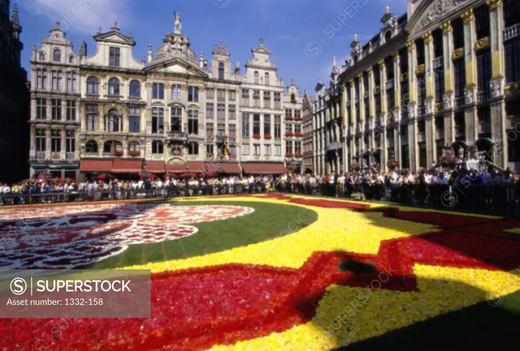 Flower garden in front of Grand Place, Brussels, Belgium