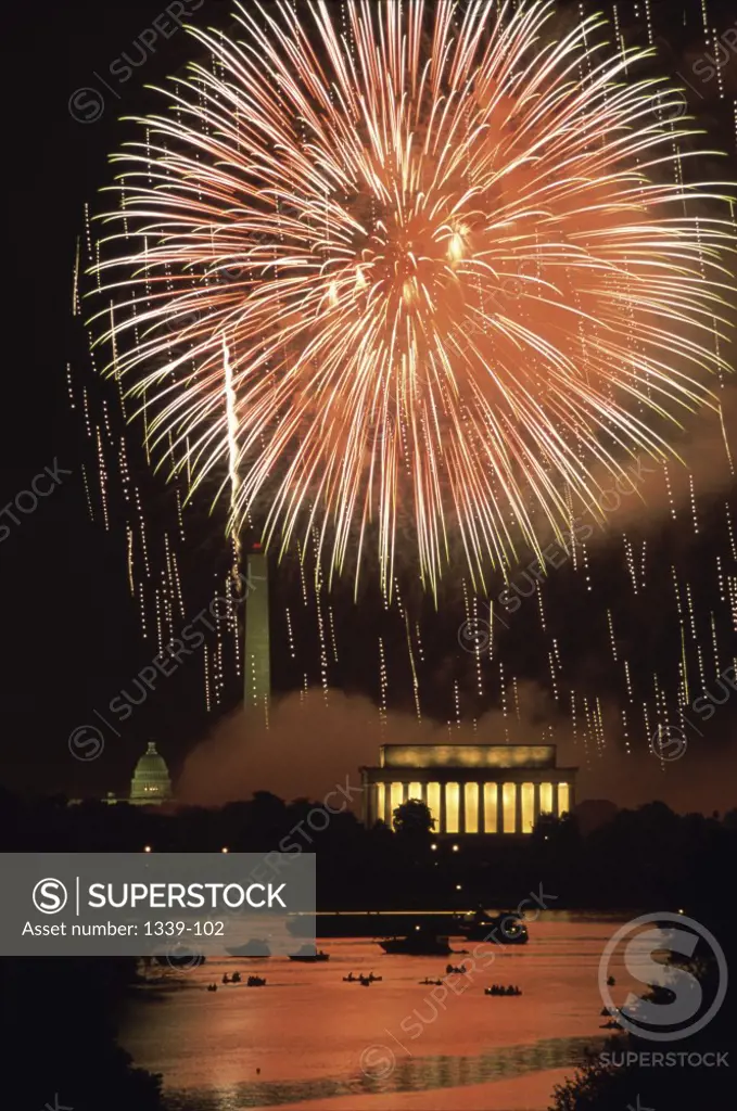 Fireworks over Washington D.C., USA