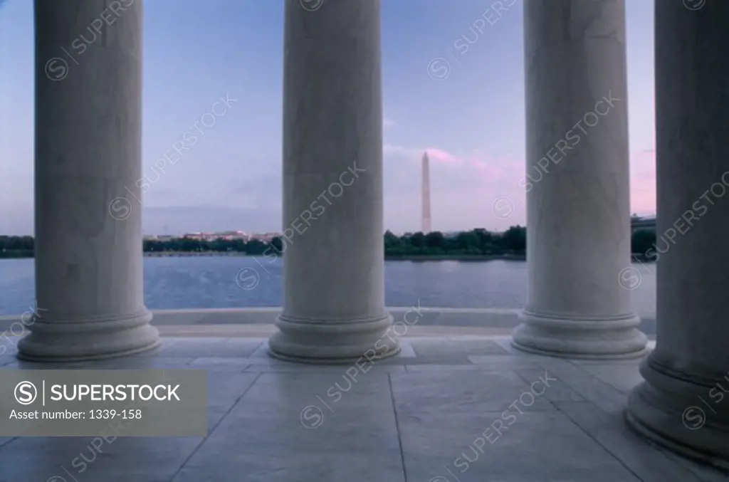 Washington Monument and Jefferson Memorial ColumnsWashington, D.C.USA