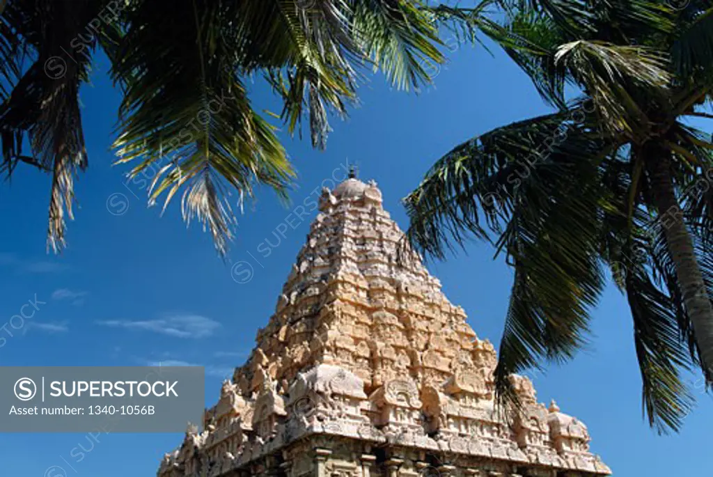 Low angle view of a temple, Brihadeeswarar Temple, Gangaikonda Cholapuram, Tamil Nadu, India