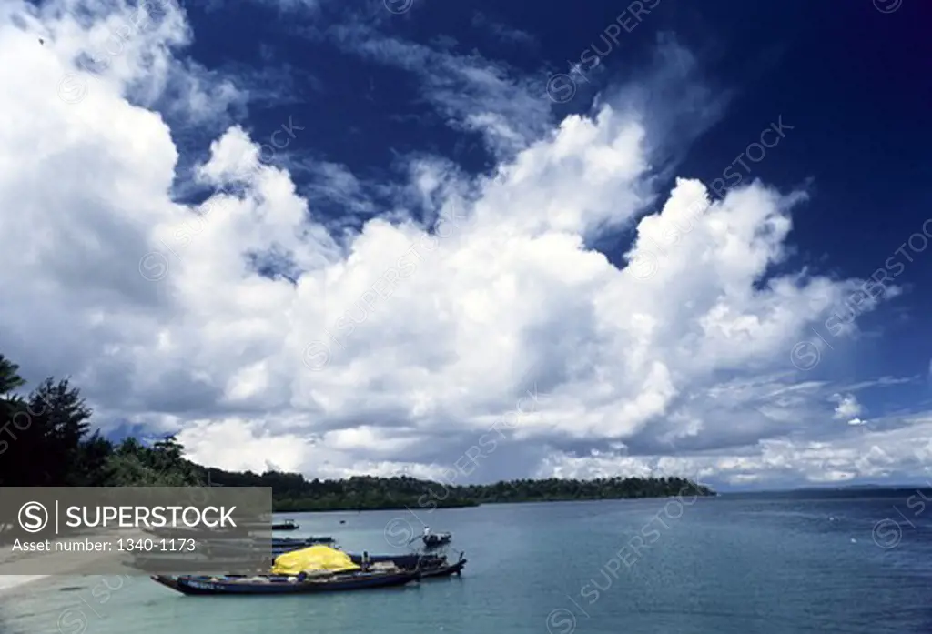 Boats on the beach, Havelock Island, Andaman Islands, Andaman and Nicobar Islands, India