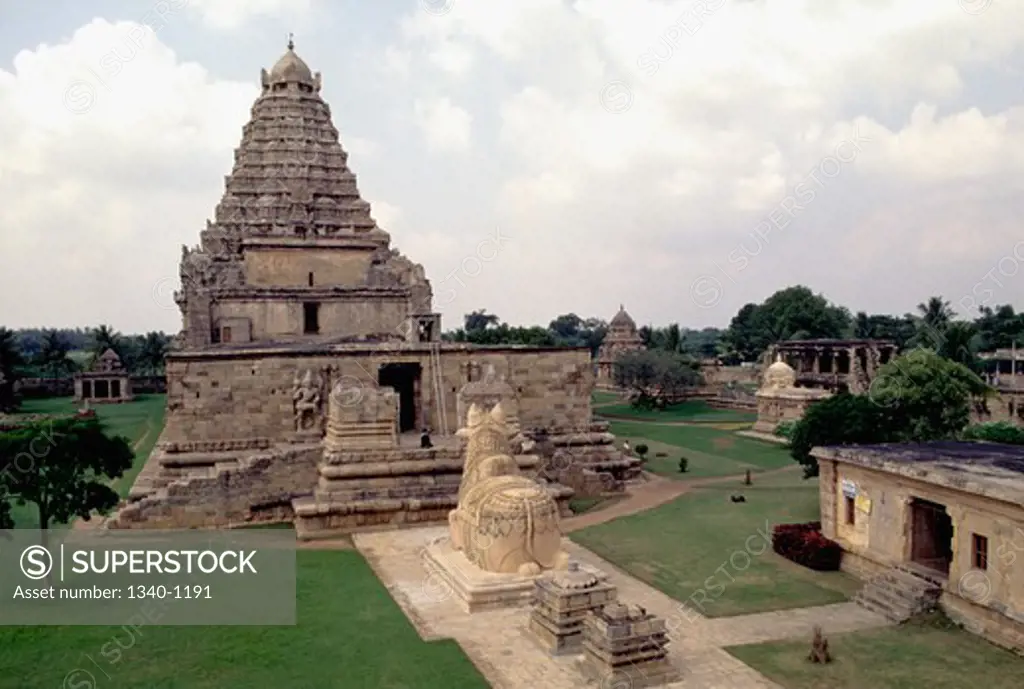 High angle view of a temple, Siva Temple, Gangaikonda Cholapuram, Tamil Nadu, India