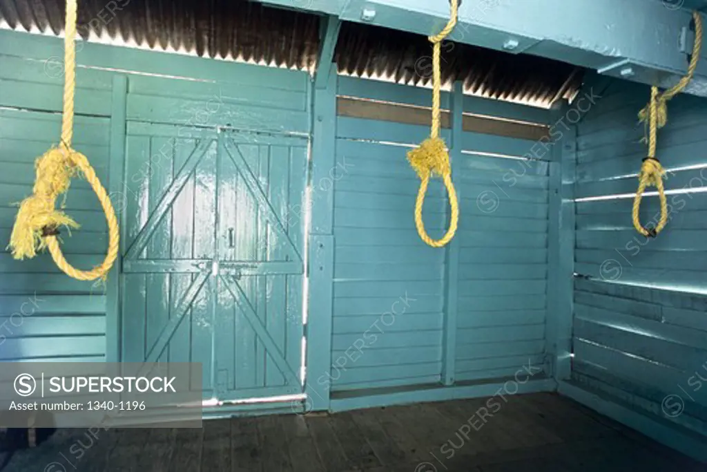 Three nooses in a jail, Cellular Jail, Port Blair, Andaman and Nicobar Islands, India