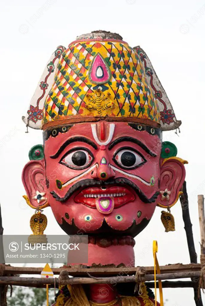 Low angle view of a sculpture at Patukalam festival, Sevelimedu, Kanchipuram District, Tamil Nadu, India