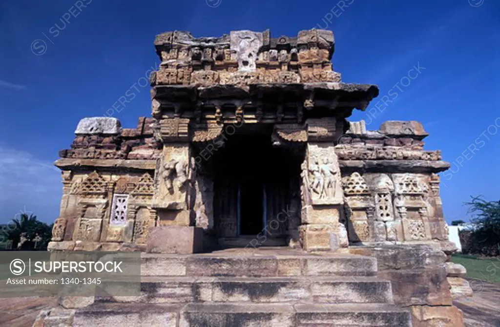 Facade of a temple, Papanatha Temple, Pattadakal, Karnataka, India