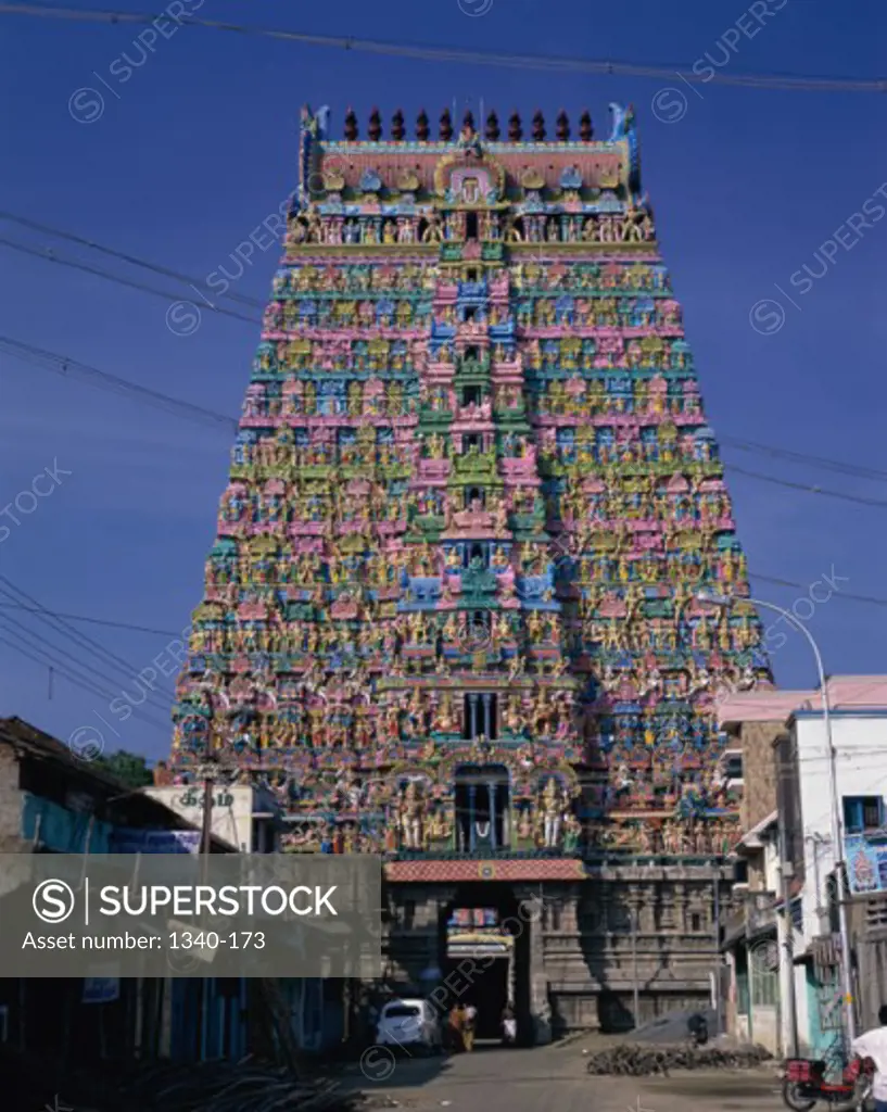Facade of a temple, Sarangapani Temple, Kumbakonam, Tamil Nadu, India