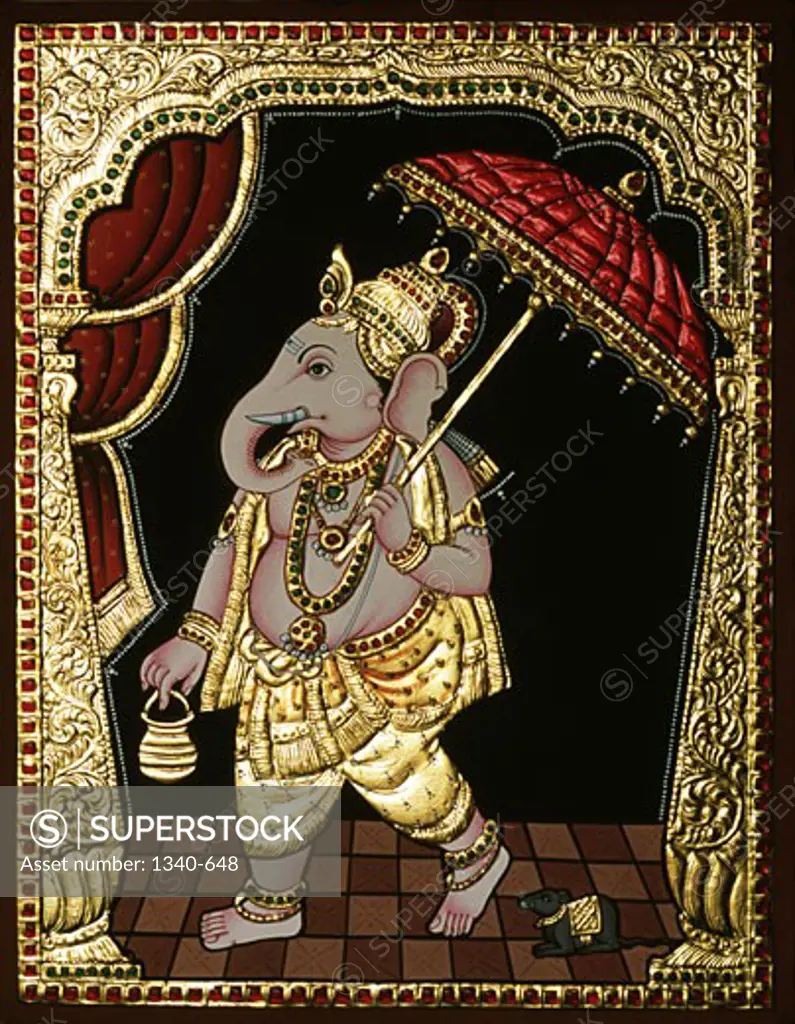 Tanjore Painting of GaneshaArtist Unknown