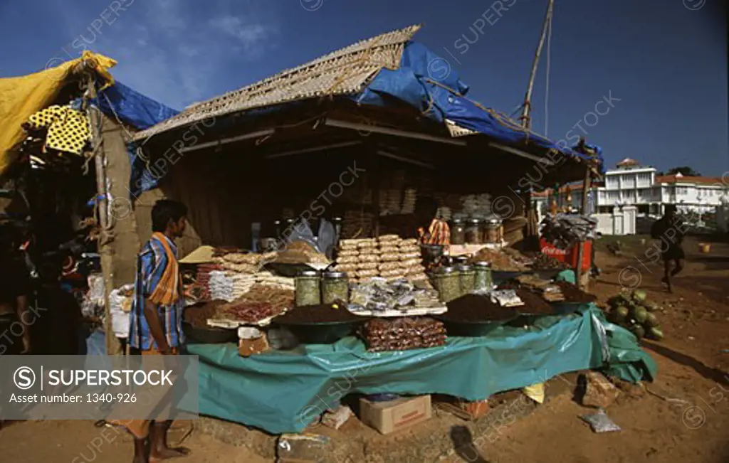 People at a market stall, Kanyakumari, Tamil Nadu, India