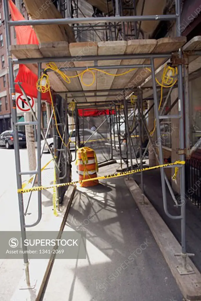 Scaffoldings at a construction site