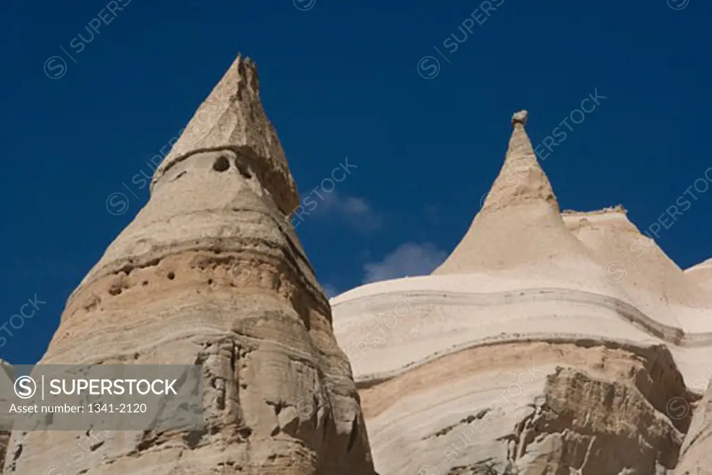 Low angle view of rock formations, Kasha-Katuwe Tent Rocks, New Mexico, USA