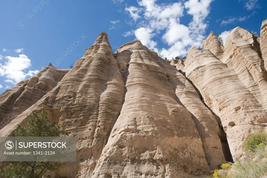 Low angle view of rock formations, Kasha-Katuwe Tent Rocks, New Mexico, USA