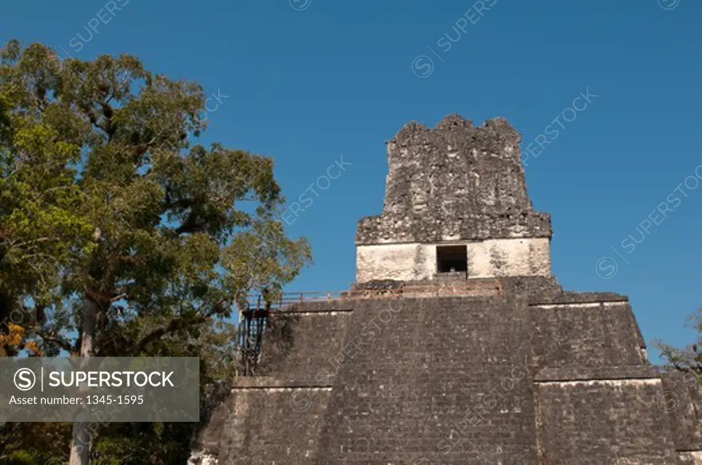 Low angle view of a temple, Tikal Temple II, Tikal National Park, Tikal, Guatemala