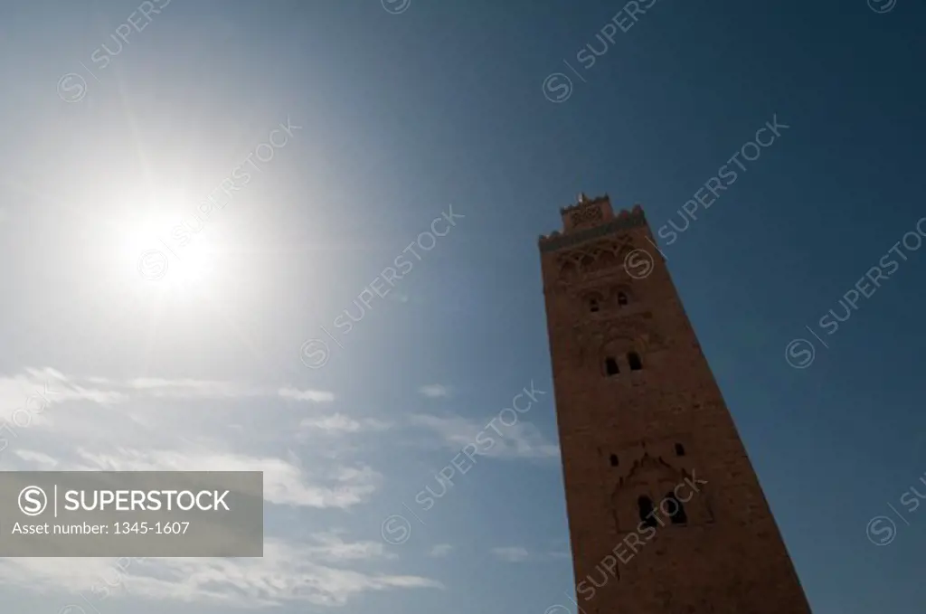 Low angle view of a mosque, Koutoubia Mosque, Marrakesh, Morocco
