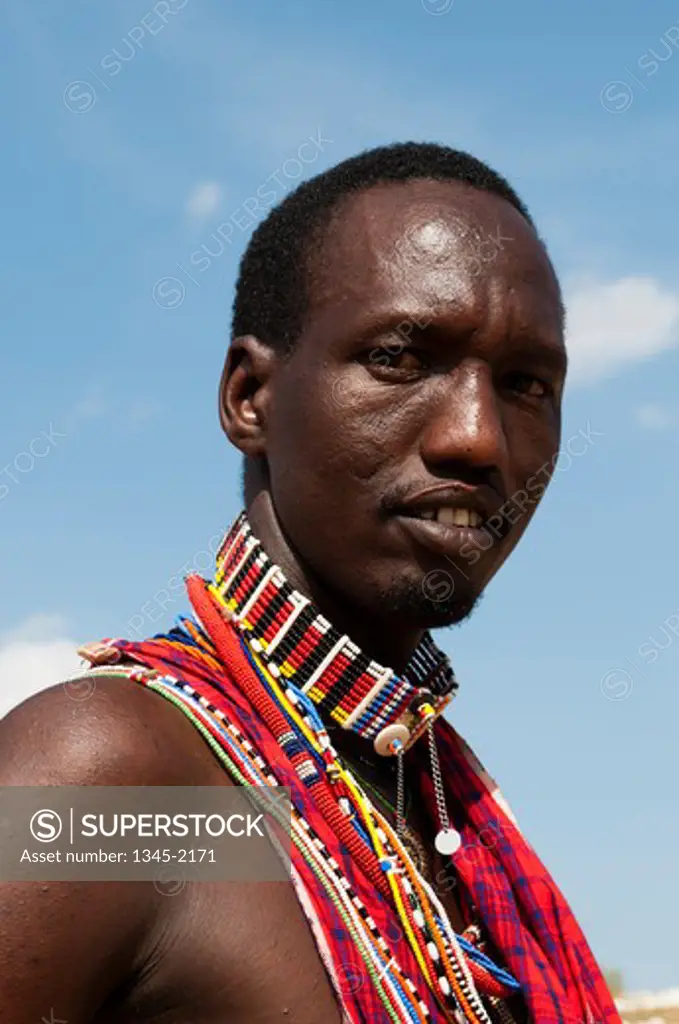 Portrait of a Masai man, Tsavo East National Park, Kenya