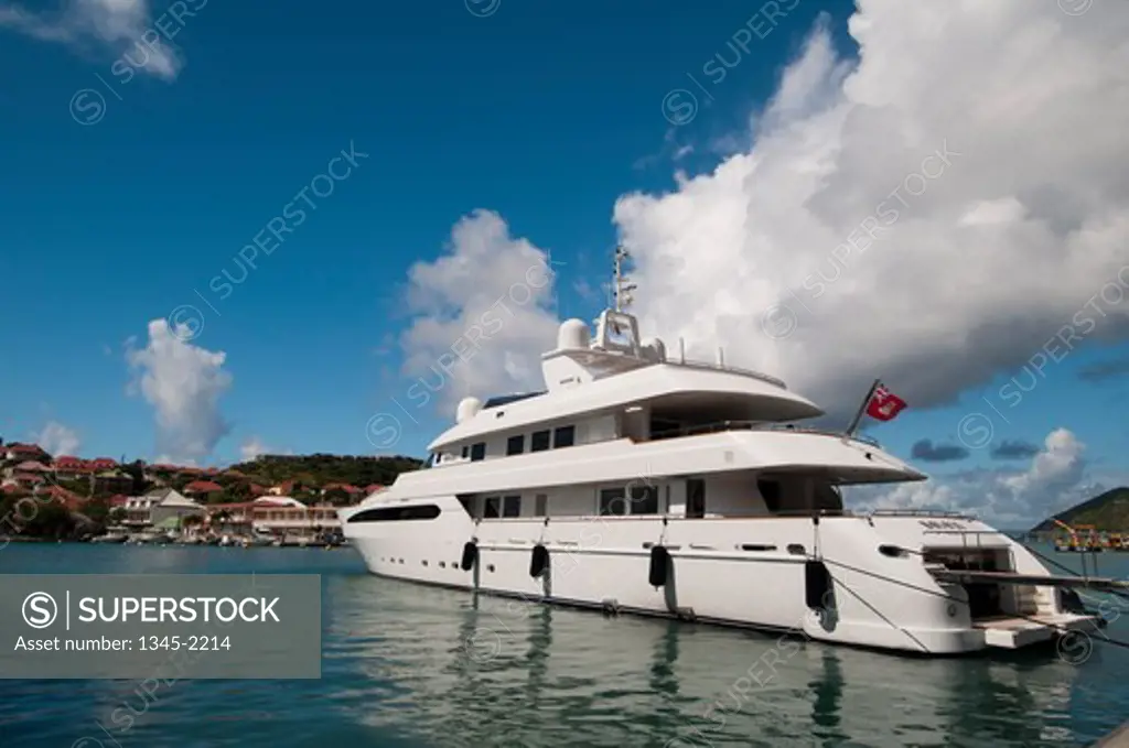 Caribbean, Saint Barthelemy, Gustavia, Yacht in harbour