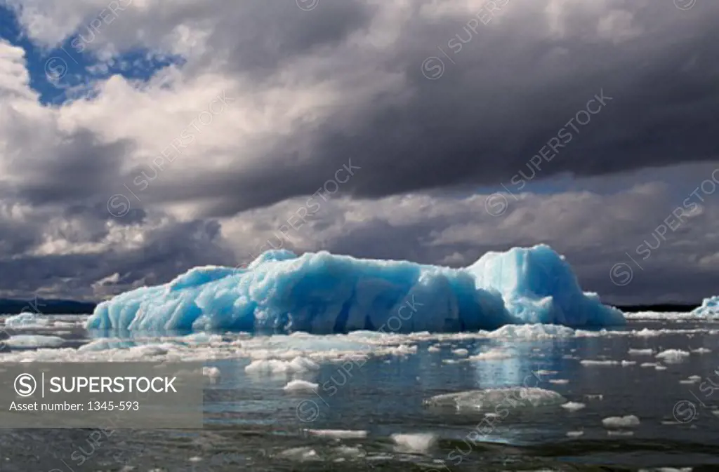 Icebergs floating on water, Laguna San Rafael National Park, Chile