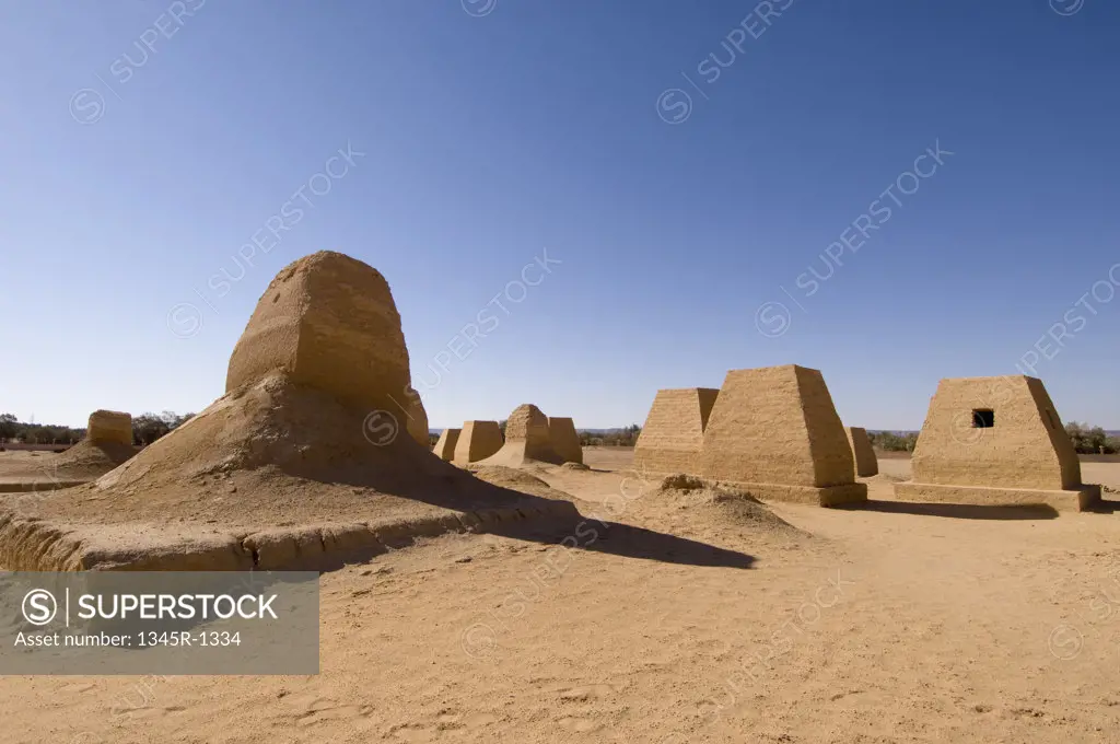 Tombs of Garamantes in a desert, Germa, Fezzan, Libya